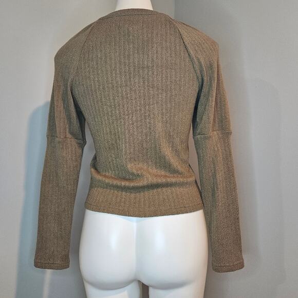 Anthropologie Brown Olive Snap Button Cardigan Sweater - Picture 7 of 10
